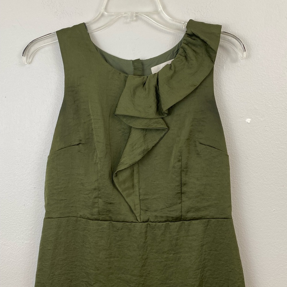 LOFT Green Ruffled Dress - Picture 2 of 5